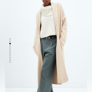 NWT Mango Women's Oversized Knitted Coat with Pockets size Small Camel